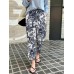 Women 100  Cotton Plants And Flowers Printing Maxi Length Pants