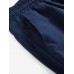 Leisure Solid Drawstring Pocket Cotton Casual Pants